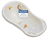 KiNDERWELT Babywanne 84 cm - Baby Badewanne mit Winnie Pooh Motiv - BPA-Frei - Wanne zum Baden für Babys und Neugeborene -perl-weiss