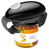 Chulovs Elektrischer Dosenöffner, Küchenhelfer, robust, automatischer Dosenöffner für neue versiegelte Gläser, freihändiger Dosenöffner mit weniger Aufwand beim Öffnen (Schwarz)