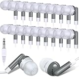 Konohan 100 Stück große Ohrhörer für Klassenzimmer, Studenten, grundlegende In-Ear-Kopfhörer für Kinder, Schulen, Bibliotheken, Laptop, 3,5 mm Ohrhörer, Punkt-Kopfhörer, einzeln verpackt (grau)