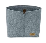 WENKO Filz-Korb Feli M, Box für mehr Ordnung und System in Schubladen und Regalen, in skandinavischem Design, für Küche, Diele oder Bad, gefertigt aus 100% Polyester, 24 x 16 x 16 cm, Grau