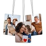 Personalisierter Lufterfrischer für Auto-Duft mit Foto, Duftbaum Auto Personalisiert, Geschenk für Familie & Freunde, Doppelseitiger Druck, Lufterfrischer zum Aufhängen