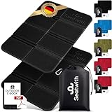 2er Set Sitzmatte/Faltbares Iso-Thermo-Sitzkissen mit Tragetasche und Karabinerhacken für ideale Befestigung am Rucksack maximaler Schutz vor Kälte Nässe & Schmutz + Outdoor E-Book