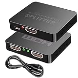 51CH049 Signal-Replikator, 1 auf 2 HDMI, 4K, 1 Eingang, 2 Ausgänge, aktiv, mit Micro-USB-Kabel, 1 x 2 Ports, unterstützt 3D HDCP, ideal für Gaming Training und Schaufenster
