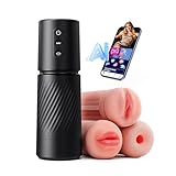 Tauara Masturbieren für Männer Masturbator AI-Interaktion, 3 Hülle Sex Spielzeug für die Männer, Taschenmuschi Sexspielzeug mit 10 Dual-Vibrations 10 Saugen, APP Masturbatoren Vibratorensets Sex Toys