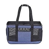 Katzentragetasche Katzen- und Hundetransporttasche, Haustier-Tragetasche, große Kapazität, Haustierreisebedarf Haustiertragetasche (Farbe: Blau, Größe: S)