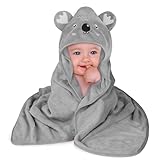 Aolso Kapuzenhandtuch Baby, Baby Handtuch Kapuze Handtuch für zarte Babyhaut, Baby Badeponcho für Babys und Kleinkinder ab für 0-6 Jahre, Poncho Handtuch aus kuschelig weicher Korallenfleece(grau)