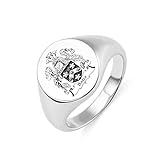 Personalisierter Familienwappen Ring Absolvierung Ring Wappen / Schullogo / Nationales Emblem Benutzerdefinierter Siegelring 925 Sterling Silber / Kupfer Runder Ring für Männer Frauen Jungen