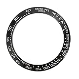 GBSONGJIN Watch Bezel Insert, Uhr Lünette 38,5mm Keramikuhr Bezel Uhr Gesicht Innendurchmesser 30,5 mm Maßstab Geeignete Uhr Ersatzzubehör(Coffee White)