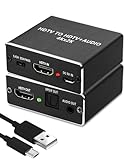 4K x 2K @ 30Hz HDM Audio Extractor, HDM zu Optischer Audio Konverter Digital Audio Splitter Adapter 5.1CH 3.5mm Stereo Ausgang für PS5 PS4 PS3 Blu-ray DVD STB Laptop