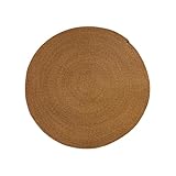 mavaux-EcoWeave Rund Teppich in Jute-Optik – 120x120 cm, Skandinavischer Stil, beidseitig nutzbar, pflegeleicht, natürlicher Look, für Wohnzimmer, Schlafzimmer, Flur & Balkon