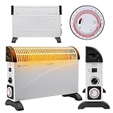 Heidenfeld elektrische Konvektorheizung HL200 | 3 Jahre Garantie - 2000 Watt - Konvektor - Thermostat - Frostwächter - Elektroheizung - Heizung - Heizlüfter - Bis 25 m² (Ohne Turbo, mit Timer)