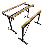 RENLXFI Rollenbock Rollenauflage 2er-Pack Sägebockständer Aus Stahl Mit Verstellbarer Höhe Und Rollen, Zusammenklappbare, Tragbare Werkbank-Verlängerungshalterungen, Tischstütze Für Holzbearbeitung
