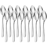 AMFUN Servierlöffel-Set, Edelstahl Löffel, Espressolöffel klein 12 stück, kleine Löffel für Dessert, Esslöffel Tafellöffel, Salatlöffel, Reislöffel für großes Buffet Restaurant
