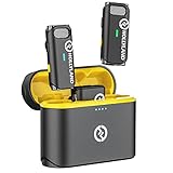 Hollyland Lark M1 Wireless Lavalier Mikrofon aktive Geräuschunterdrückung 200m Reichweite, 8H Akkulaufzeit, Ultra-Mini tragbares, kabellos Ansteckmikrofon für DSLR Kamera iPhone Android PC (Schwarz)