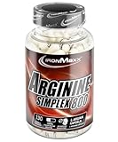 IronMaxx Arginin Simplex - 130 Stück | Reines L-Arginin für verbesserten Blutfluss und Muskelaufbau | Einfach einzunehmen und ideal für unterwegs