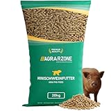 Agrarzone Minischweinfutter Pellets 20 kg - Schweinefutter für Minischweine, Zwergschweine & Teacup - 100% Gentechnikfrei & Mehrfach gereinigt