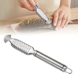 Toerjii Fischschuppen aus Edelstahl Entfernen,Profi Fisch Scaler Scraper 4-in-1 Küchenutensilien Fischentschupper für den Haushalt Fischentschupper Entgräten Fischmaul (1)