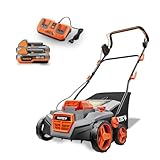 FUXTEC 40V Akku-Vertikutierer FX-E2VE38SET inkl. Akku+ Ladegerät, 2-in-1 Vertikutieren & Belüften, 38 cm Arbeitsbreite, einstellbare Arbeitstiefe bis 12 mm, 45L Fangkorb, leistungsstark & kabellos