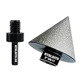 BTBLBITS Diamant-Fasen-Bits, 50 mm, Diamant-Kegelsenker-Bits für vorhandene Löcher, Vergrößerung, Formen, Besatz in Fliesen, Granit, 5/8-Zoll-11 Gewindex3/8-Zoll-Sechskantschaft-Adapter (schwarz)