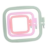 Parliky Teiliges Quadratisches Stickrahmen Lebendigen Candy farben Leichter Kunststoff stickhalter mit Festem Griff für Präzises Kreuzstich sticken und Nähprojekte Tragbar für Zuhause und