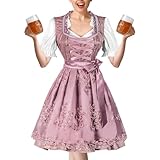 Dirndlkleider Damen | Halloween Bayerisches Outfit Dirndl Kostüm Set - Cosplay Rock mit Hemd Schürze für Rollenspiel Theater Reise Party Events Fans Dienstmädchen Darsteller