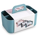 Azyvum Mehrzweck Korb Organizer,Tragbarer Stapelbarer Kunststoffkorb mit Griff,Reinigungskorb, Bastelkorb,Schreibtischkorb,Bathroom Organizer,Aufbewahrung für Kunst und Make-up (Grün)