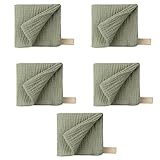 YiNLuax Babyhandtuch, 23 x 23 cm, Musselin-Handtuch, Taschentücher, zweilagig, 2-lagig, Gaze-Waschlappen, 5 Stück