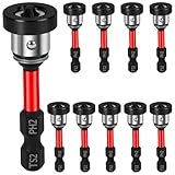 10 Stück Trockenbau Bit Aufsatz mit Tiefenanschlag, PH2 Trockenbauschrauben mit 1/4' Sechskantschaft Magnetisch Gipskarton Bit Aufsatz für Akku-Schrauber (Schwarz-Rot)