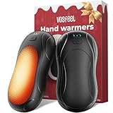 VOSFEEL Elektrischer Handwärmer 2er-Pack, Handwärmer Magnetische Tragbare 6000mAh, 3 Einstellbaren Heizmodi USB Wiederaufladbar Taschenwärmer Für Outdoor Camping Pendeln Büro(Schwarz)