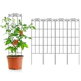 ARIFARO Metall-Gartenspalier für Kletterpflanzen 122cm (4er-Pack) Stabiles Pflanzenspalier für Topfpflanzen, Zimmerpflanzen, Kletterreben, Innen und Außen, Schwarz, Metal Garden Trellis