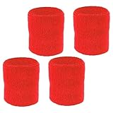 Alipis 2 Paare Sport Schweißbänder aus Baumwolle Elastische Handgelenkstütze mit Hoher Schweißaufnahme Atmungsaktive Tennis Golf Wristbands für Indoor und Outdoor Training