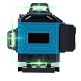 Kreuzlinienlaser Grün 16 Linien, 4x360 °Laser Wasserwaage Selbstnivellierend, Helligkeitstellbar Kreuzlaser Baulaser horizontal und vertikal grüner Laserstrahl für Innenbaustellen (Blau)