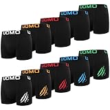 L&K 10er Pack Herren Retroshorts Boxershorts Baumwolle klassischen Unifarben Unterhose Schwarz Grau Weiss 1116 A 3XL