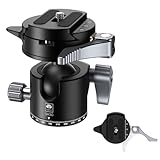 SIRUI Kugelkopf Niedriges Profil-Stativkopf GH30 mit Arca-Schnellwechselplatte, 360°Panorama Metall Kamera Kugelkopf mit 1/4 Zoll und 3/8 Zoll Gewindeloch für Einbeinstativ, DSLR, Telefon usw.