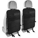 Firschoie 2 Stück Auto Rückenlehnenschutz, große Auto Rücksitz Organizer für Kinder,Auto Organizer mit 2 Taschen, Wasserdichter Rücksitzschutz, Anti-Kick-Organizer für Autorücksitze