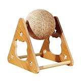 Mihauuke Kratzspielzeug - Sisal Ball Kratzspielzeug,Vertikales Trainingsrad Mit Holzrahmen Zur Krallenpflege Für Kätzchen Welpen Kaninchen Klettern Indoor Spiel