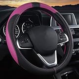 ZGYHESO PU Leder Auto Zubehör Lenkradschoner für Mercedes Benz GLC 200 200220260, Auto Lenkradbezug Ultra-Dünnes Anti-Rutsch Lenkradbezug Leder,F