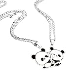Panda Paare Halskette 2 Stück Panda Freundschaft Haslkette BFF Kette Freundschaftsketten Partner Schmuck Ketten für Beste Freunde Liebhaber und Couple Geschenke