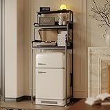 COCOLUCKY Mini-Kühlschrankständer mit 4 Ebenen, Mini-Kühlschrankschrank mit Aufbewahrung, Mikrowellenständer, Bäckerregal, Mikrowellenofenständer mit Aufbewahrung, Mini-Kühlschrankregal für Zuhause