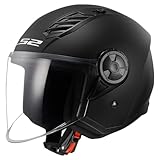 LS2 OF616 Airflow II Solid Open Face Helm Motorradhelm Jethelm, MATT Black, 3XL