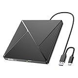 Umaniy Externes CD DVD Laufwerk, USB 3.0 & USB-C CD/DVD Laufwerk Extern, CD DVD +/-RW ROM Brenner Optical External DVD Drive für Laptop, PC, Desktop, MacBook, iMac, Windows 11/10/8/7/XP/Linux/MacOS