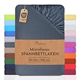 NatureMark - Mikrofaser SPANNBETTLAKEN zum Sparpreis! viele Größen und Farben Markenware (90x200-100x200 cm, anthrazit grau)