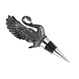 DIYEAH Zinklegierung Weinflaschenverschluss Schwan Flaschenverschluss Kreativer Wiederverwendbarer Flaschenverschluss für Party Bar Restaurant in Schwarz