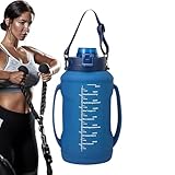 Faltbare Wasserflaschen für Reisen – Faltbare Wasser-Trinkflaschen für Reisen – 1,8 l Doppelgriff Trinkbecher mit breiter Öffnung für Wandern, Fitnessstudio, Rucksackreisen,