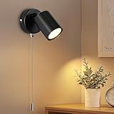 Ketom GU10 Wandlampe mit Schalter, Moderne Schwenkbar Wandlampe Innen, LED Wandleuchte Innen, Wandstrahler Schwarz für Schlafzimmer, Wohnzimmer, Flur, Treppenhaus, Ohne Leuchtmittel