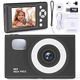 Digitalkamera 1080p Fotoapparat Digital Kamera mit 128G Karte Fotokamera mit Batterie Einfache Tragbare 16X Digitalzoom Digitalkamera für Kinder Teenager Student Senioren Anfänger