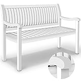 tillvex Gartenbank Holz wetterfest 125 cm | Parkbank Massivholz | Balkonbank für 2 bis 3 Personen | Sitzbank 320 kg belastbar | Holzbank Gartenmöbel für Balkon, Terrasse & Garten