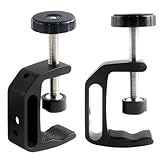 C Klemme Kleine C-Typ-Klemme Mini Schraubzwinge für Heimwerker Holzbearbeitung, Schweißtischlerei 2pcs Aluminiumlegierung, Universelle C-Tischklemme mit 1/4 und 3/8 Gewindeloch für Schreibtischkamera