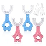 6 Stück Zahnbürste Baby, U Förmige Zahnbürste Kinder und Fingerzahnbürste Baby, 360 grad Kinderzahnbürste Lebensmittelqualität Silikonbürstenkopf für Kinder Von 0 bis 12 Jahren