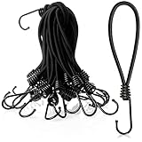 COM-FOUR® 25x Premium Planenspanner mit Haken - Spanngummi für Banner, Plakate, Zelte, Planen, Pavillion - Zeltspanner für Camping - Gummispanner - Expanderschlinge (25 Stück - schwarz - 18cm)